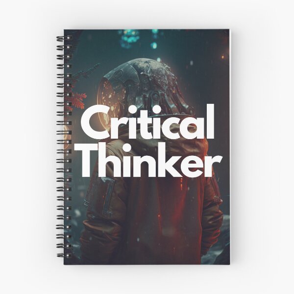Item preview, Critical Thinker White on Black entrepreneur scary, Futurism, Blender rendering, Sculpture, blotchy colors, Metalcore designed and sold by EmprendeHoy.