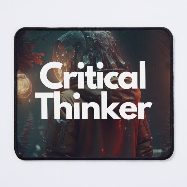 Item preview, Critical Thinker White on Black entrepreneur scary, Futurism, Blender rendering, Sculpture, blotchy colors, Metalcore designed and sold by EmprendeHoy.