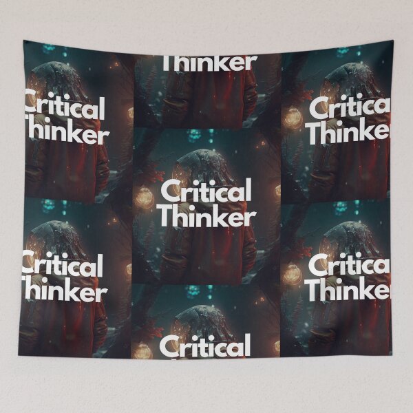 Item preview, Critical Thinker White on Black entrepreneur scary, Futurism, Blender rendering, Sculpture, blotchy colors, Metalcore designed and sold by EmprendeHoy.