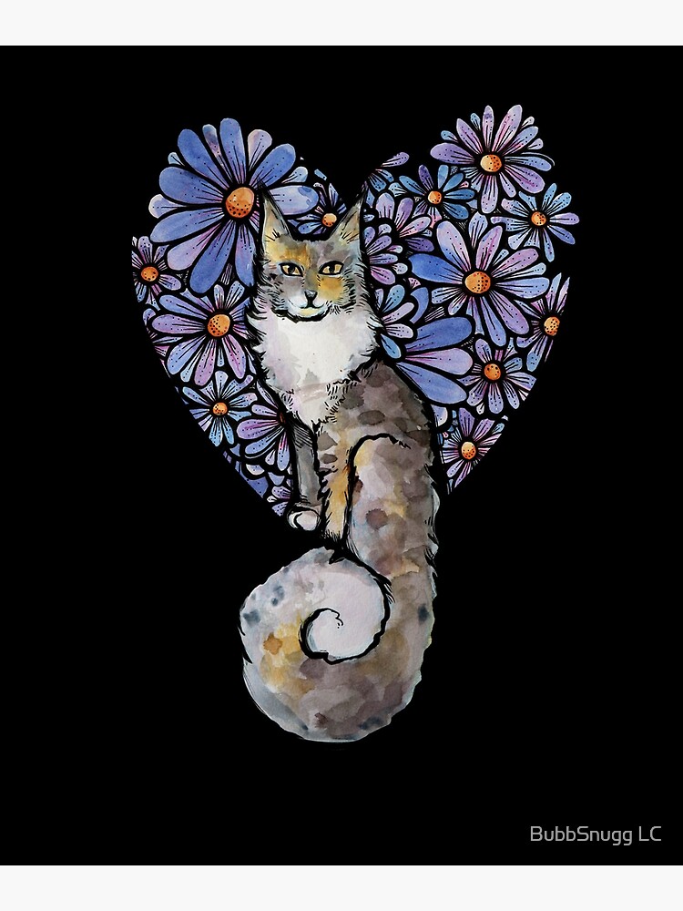 Discover Caturday Dilute calico Maine coon cat art Premium Matte Vertical Poster
