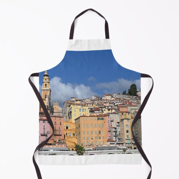 Item preview, Church tower and colorful old buildings in Menton France  designed and sold by goceris.