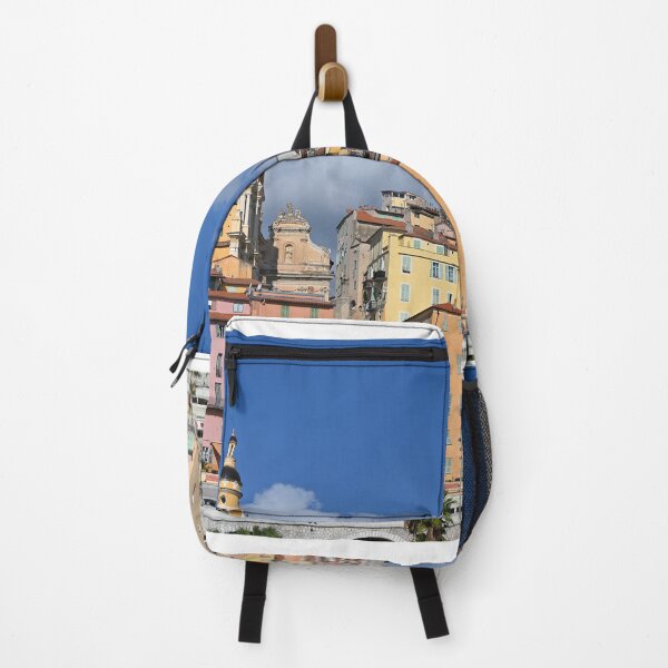 Item preview, Church tower and colorful old buildings in Menton France  designed and sold by goceris.