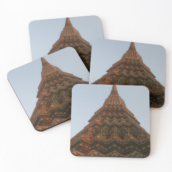 Item preview, First low angle view of a Buddha stupa reaching symmetrical in the clear sky. designed and sold by kall3bu.