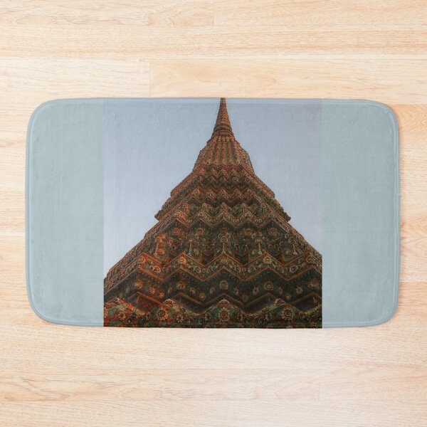 Item preview, First low angle view of a Buddha stupa reaching symmetrical in the clear sky. designed and sold by kall3bu.