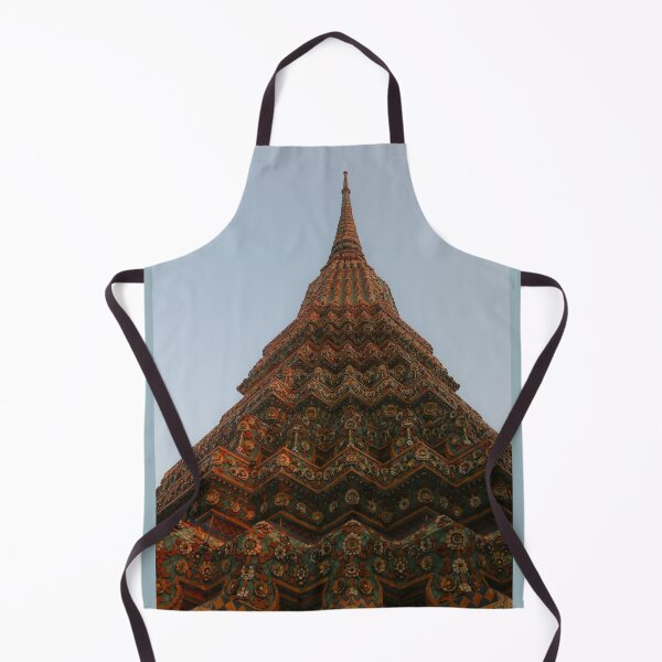 Item preview, First low angle view of a Buddha stupa reaching symmetrical in the clear sky. designed and sold by kall3bu.