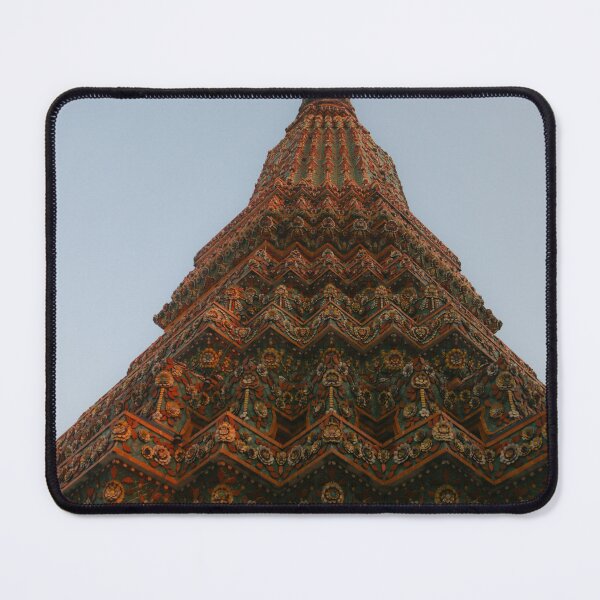 Item preview, First low angle view of a Buddha stupa reaching symmetrical in the clear sky. designed and sold by kall3bu.