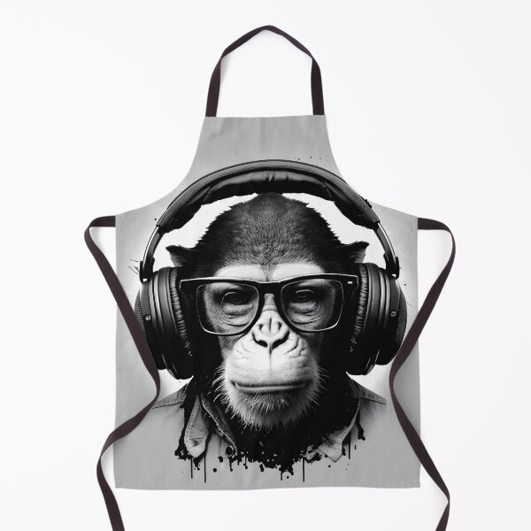 Item preview, Stylish monkey with earphones and glasses designed and sold by AgitProPrints.