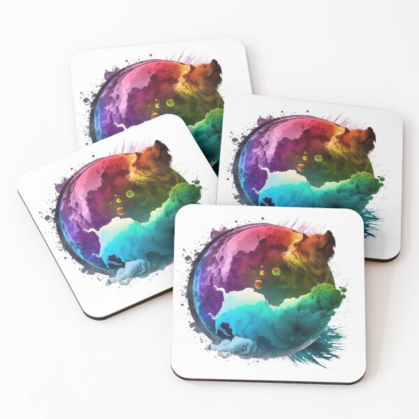 Item preview, colorful planet earth with paints and wolf designed and sold by KaterynaKet.
