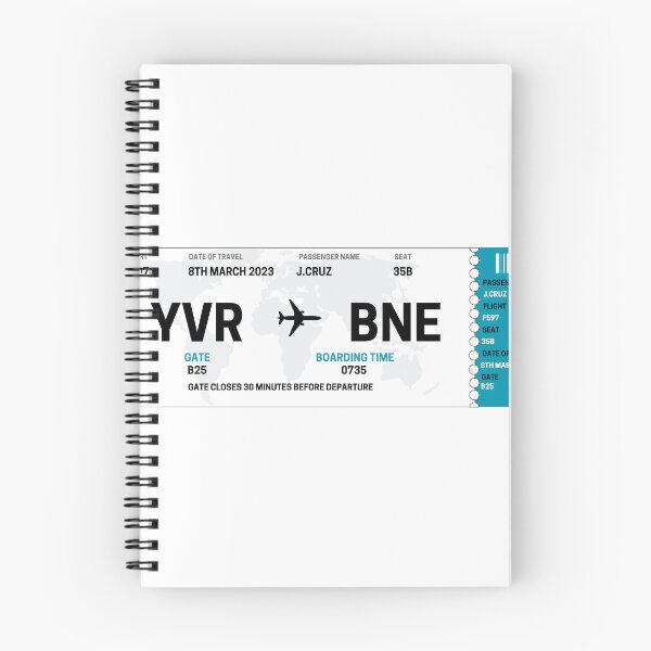 Artikelvorschau, Flugticketdesign im Reisestil entworfen und verkauft von Beach-Designs.
