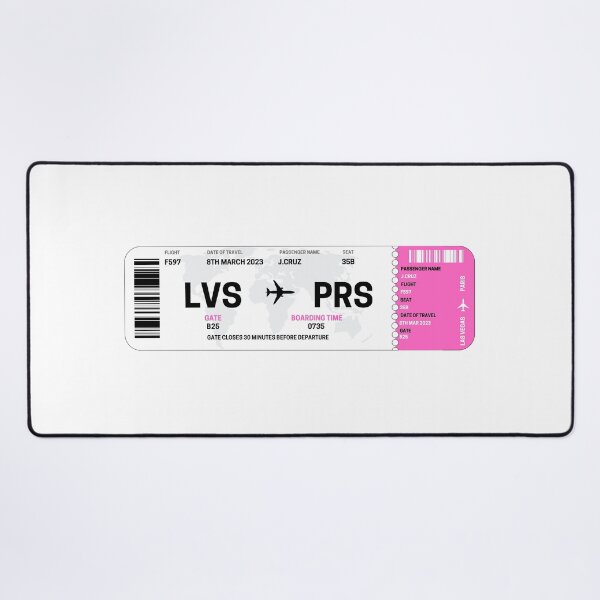 Item preview, Las Vegas to Paris plane ticket style design designed and sold by Beach-Designs.