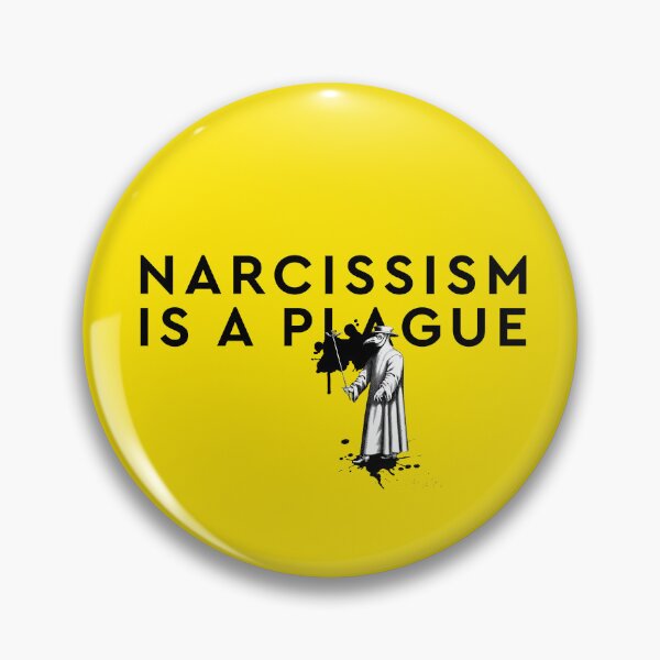 Item preview, Narcissism Is A Plague | Words With ink splashes and Vintage Plague Doctor Black And White Typography designed and sold by Zazizu.