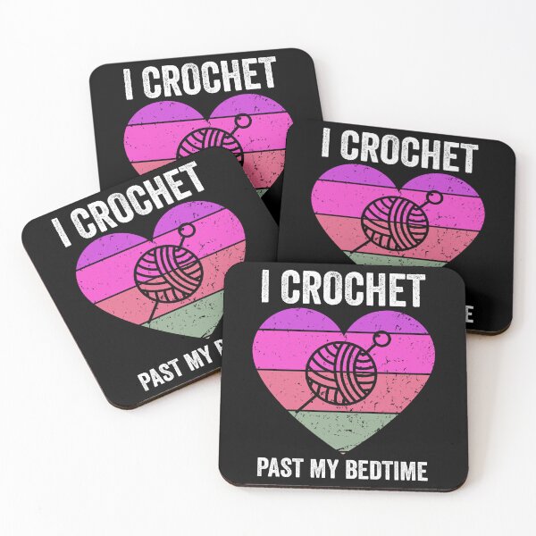 Item preview, Retro Crocheting Heart - I crochet past my bedtime designed and sold by NewDayDesigns.