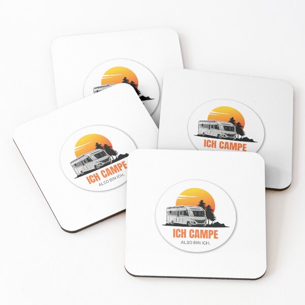 Item preview, I CAMP, THEREFORE I AM. Camping Caravan Campervan Camper Design T-Shirt Hoodie Cup individually mobile freedom designed and sold by JoWillem.
