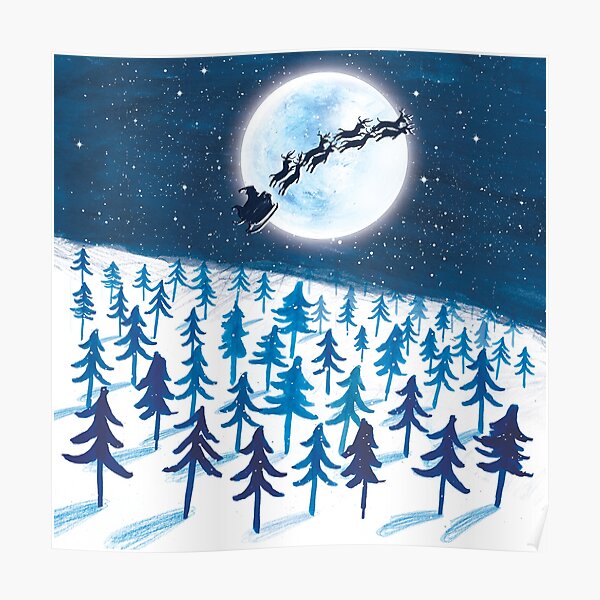 Blue Christmas Poster