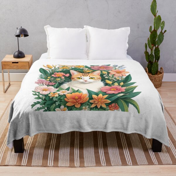 Item preview, Cat surrounded by flowers designed and sold by ChaosEdits.