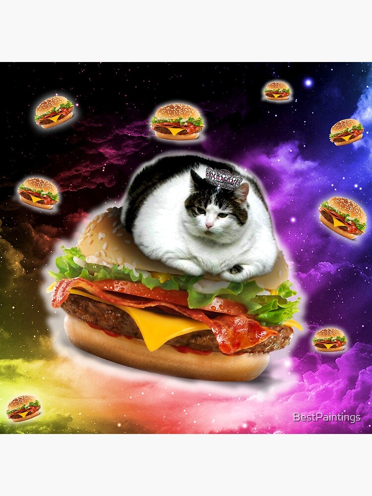 hamburger cat king Spece cosmos pornfood food fast food crazy cat