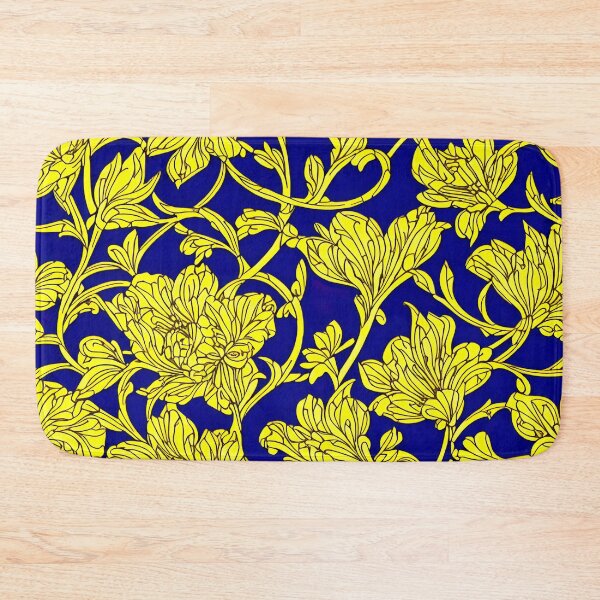 Item preview, Aesthetic Movement Flowers: A Blue and Yellow Pattern Inspired by Morris designed and sold by nouveaudecor.