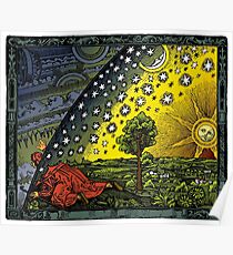 Die Flammarion-Gravur, handkoloriert Poster