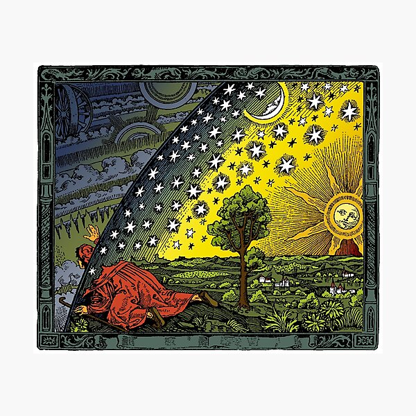 Item preview, The Flammarion engraving, hand coloured designed and sold by monsterplanet.