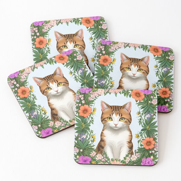 Item preview, Cat & flowers designed and sold by ChaosEdits.