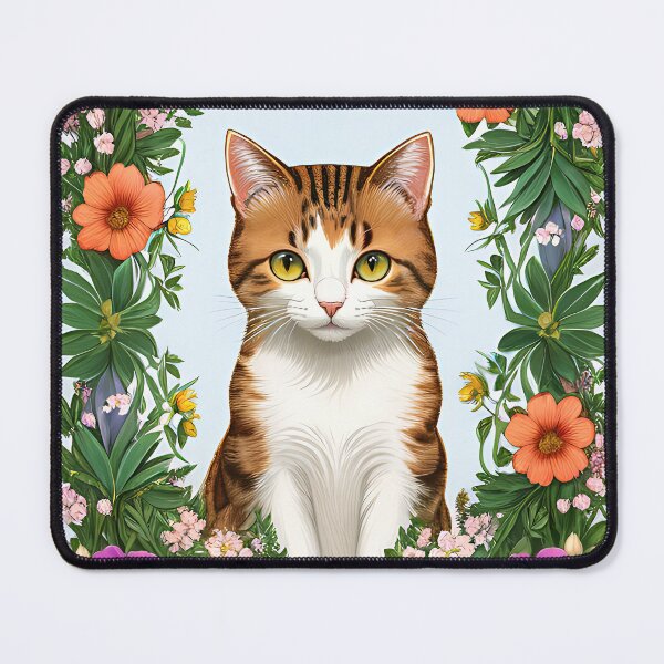 Item preview, Cat & flowers designed and sold by ChaosEdits.