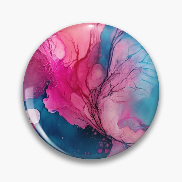 Item preview, Pink and Blue Symphony - Abstract Alcohol Ink Art designed and sold by inkvestor.