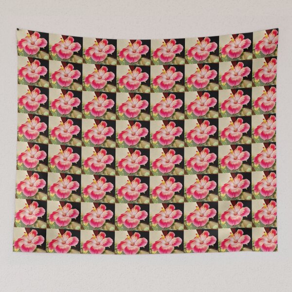 Item preview, Fully bloomed pink-white hibiscus in my garden designed and sold by my-tree.