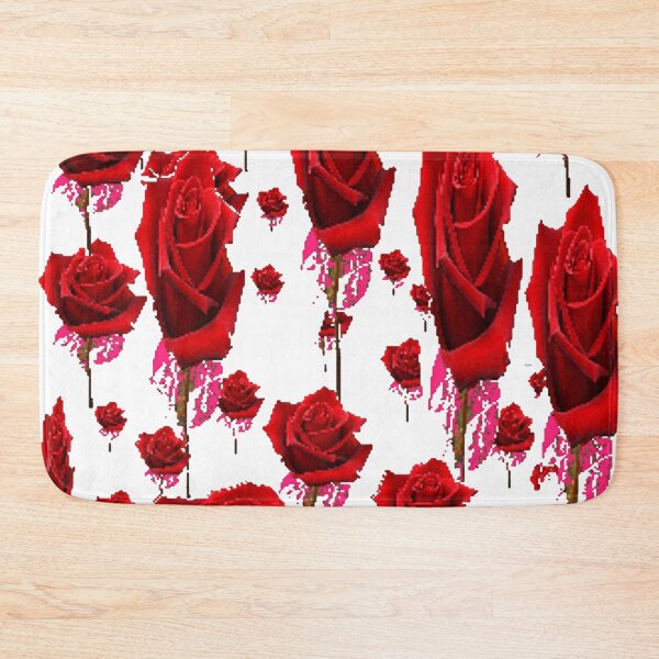 Item preview, ABSTRACTED RED ROSES PATTERNS WHITE ART designed and sold by sharlesart.