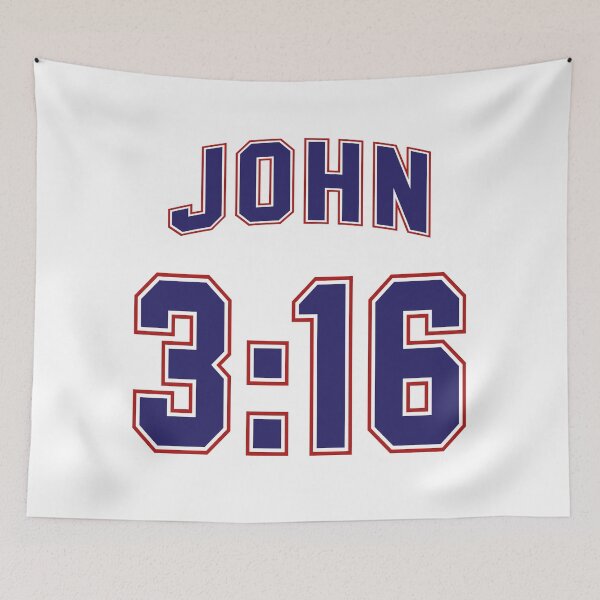Item preview, John 3:16 Football Jersey Style - White Background designed and sold by joshcartoonguy.