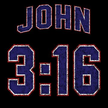 John 3:16 Football Jersey Style - Distressed Sticker for Sale by