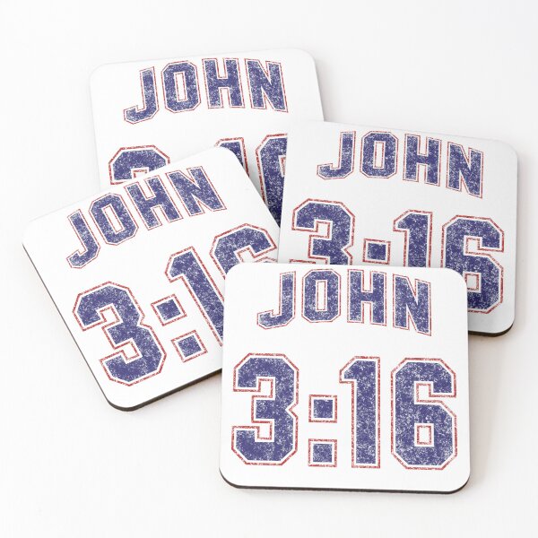 Item preview, John 3:16 Football Jersey Style - Distressed on White Background designed and sold by joshcartoonguy.