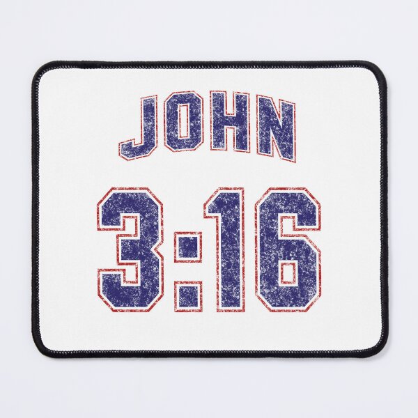 Item preview, John 3:16 Football Jersey Style - Distressed on White Background designed and sold by joshcartoonguy.