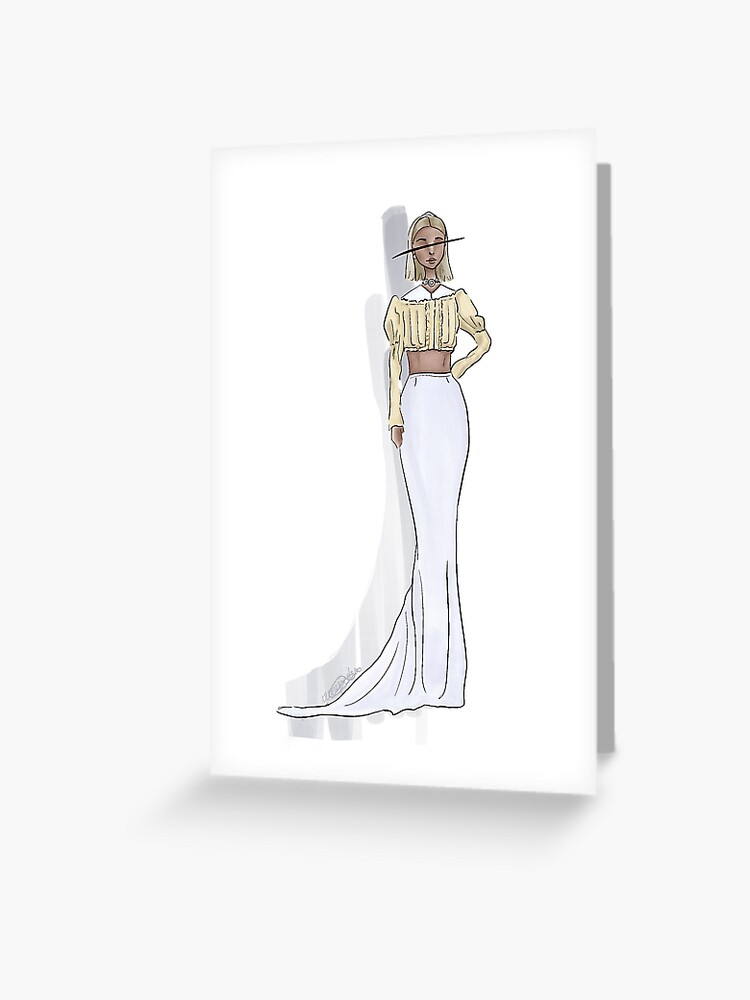 Illustration of Emma Chamberlain at the 2021 Met Gala Greeting Card by  Ireneepiedra