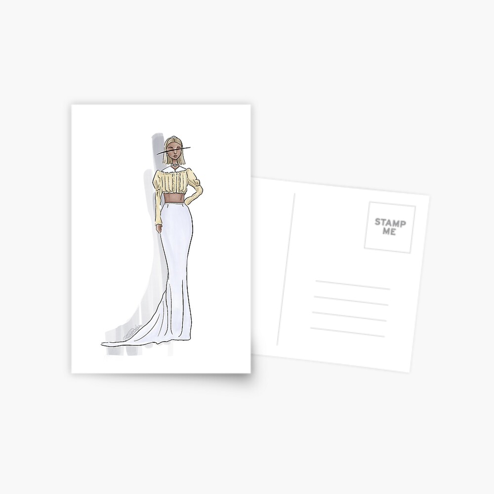 Illustration of Emma Chamberlain at the 2021 Met Gala Greeting Card by  Ireneepiedra