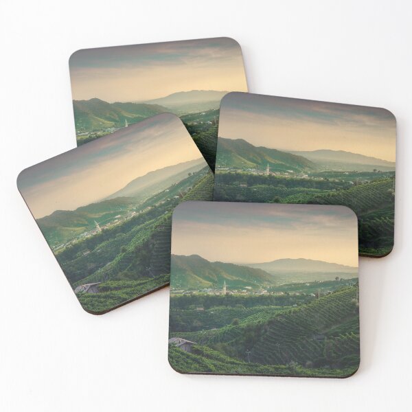 Item preview, Prosecco Hills, viñedos y pueblo de Guia al atardecer. designed and sold by Stefano Orazzini.