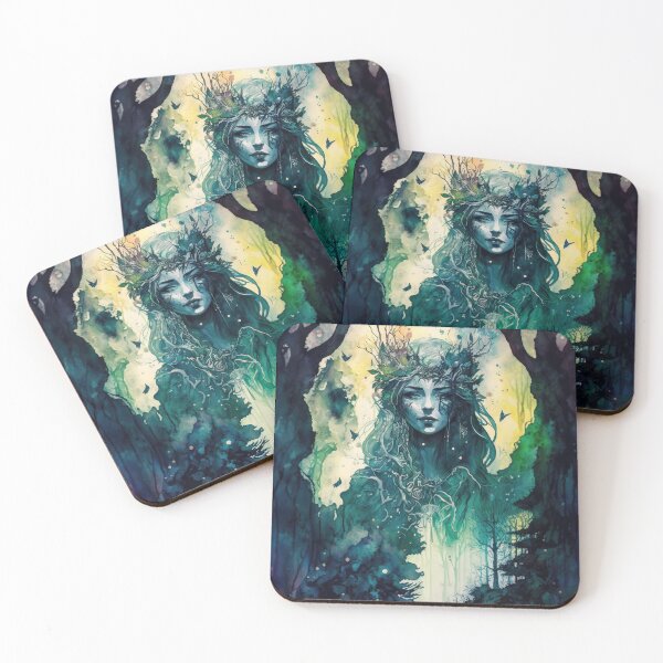 Item preview, Nature Goddess - Woodland Witchy Forest Greenwoman designed and sold by MoonBohemian.