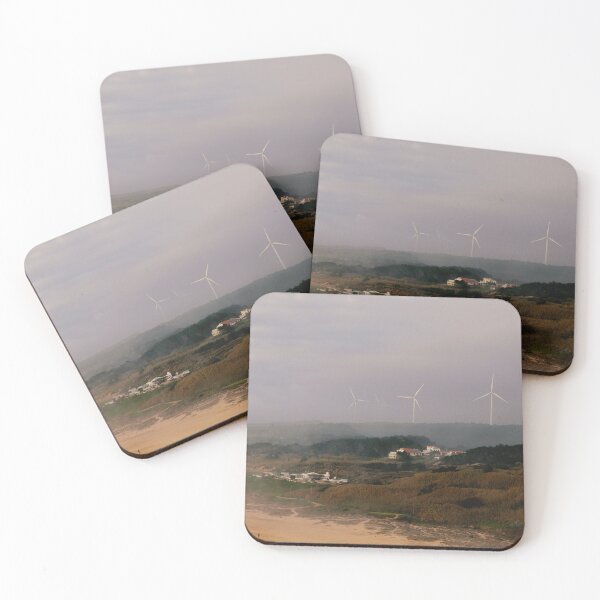 Item preview, Wind Turbines on the Golden Sand beach in Nazare designed and sold by LuckyU3.