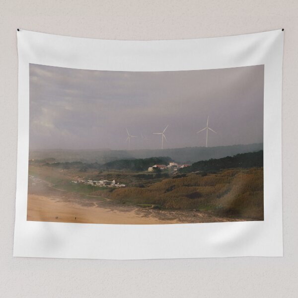 Item preview, Wind Turbines on the Golden Sand beach in Nazare designed and sold by LuckyU3.