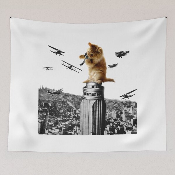 Item preview, Classic King Kong Scene Cat Kitty Attack Space Galaxy Crazy Airplane designed and sold by BestPaintings.