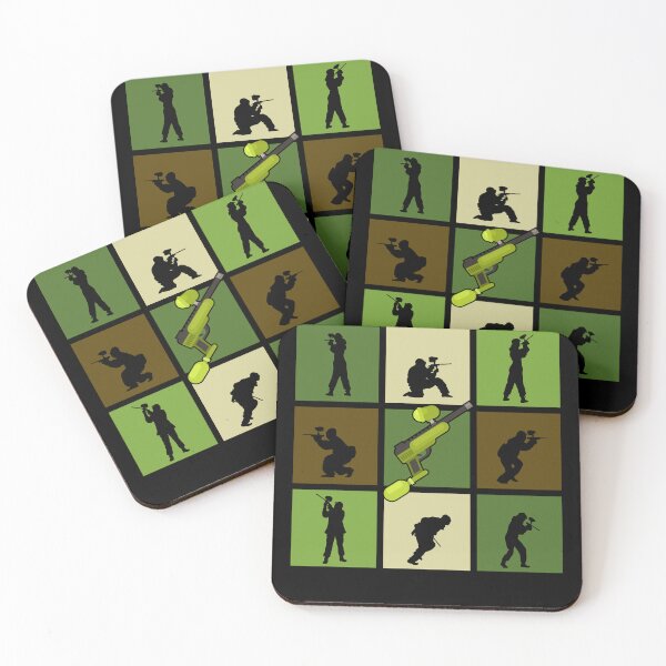 Item preview, Paintball Pop Art Shooter Poses Silhouettes designed and sold by KleverOlivier.