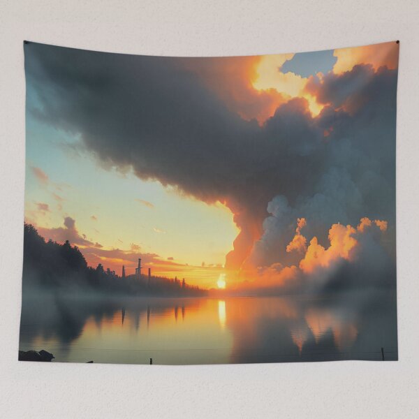 Item preview, A Haunting Beauty: A Painting of the Sunset in Chernobyl designed and sold by D3monic.