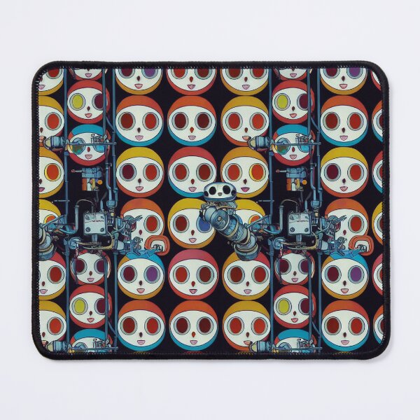 Item preview, Cute Robots in Android Factory - Japanese Superflat Style designed and sold by Fine Prints.