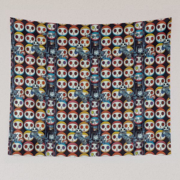 Item preview, Cute Robots in Android Factory - Japanese Superflat Style designed and sold by Fine Prints.
