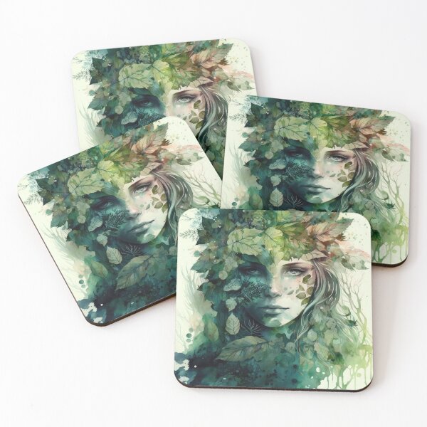 Item preview, Nature Goddess - Woodland Witchy Forest Greenwoman designed and sold by MoonBohemian.