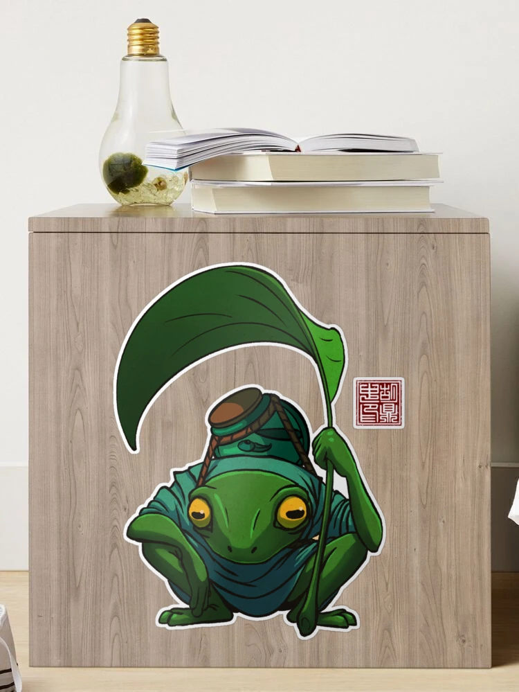 A Frog and His Son Inspecting Sticker for Sale by DingHuArt