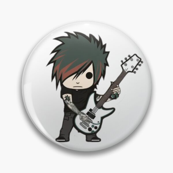 Item preview, Chibi Emo Guitarist Sticker: Express Your Inner Emotions designed and sold by DaydreamDepot.