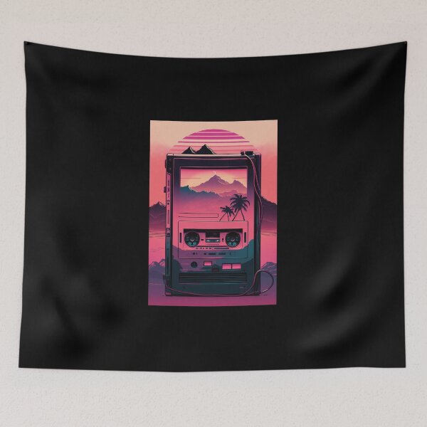 Item preview, Synthwave 80s Cassete Player designed and sold by RESToRAPTOR.