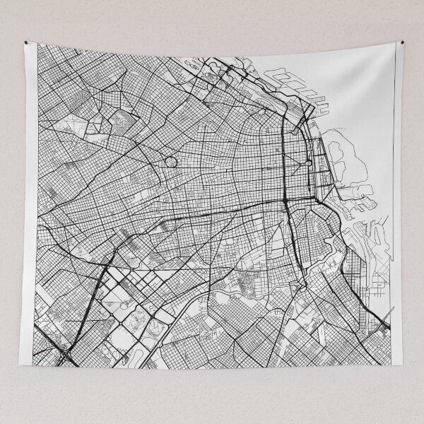 Item preview, Buenos Aires Map Minimal designed and sold by HubertRoguski.