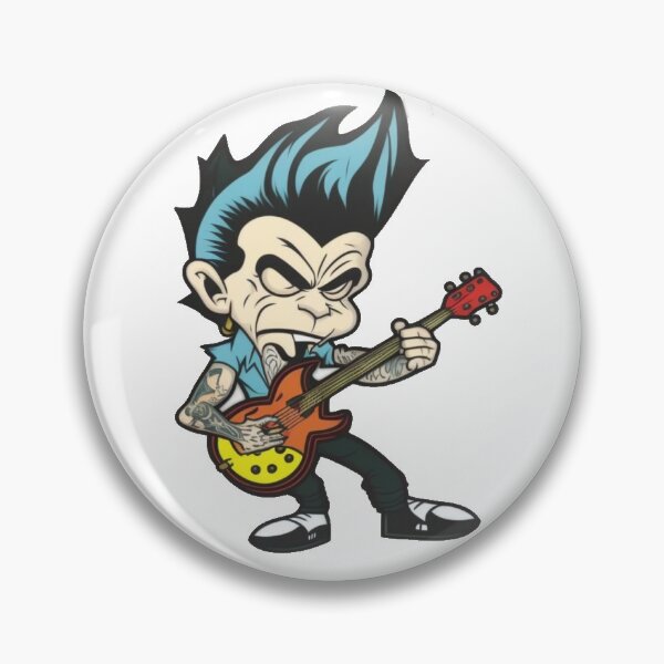 Item preview, Crazy Cool Psychobilly Guitarist Chibi Sticker designed and sold by DaydreamDepot.
