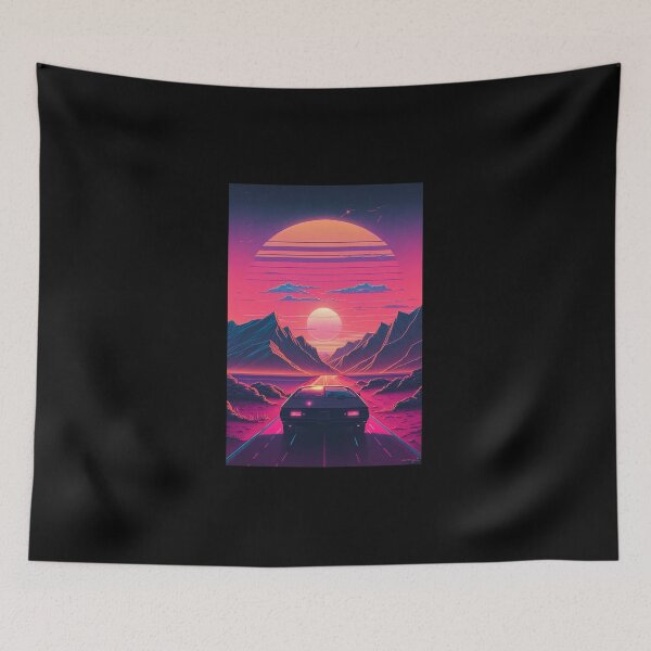 Item preview, Synthwave 80s Sunrise Road designed and sold by RESToRAPTOR.